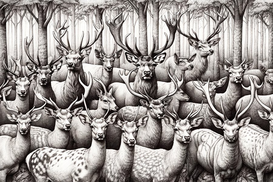 sketch of deer species