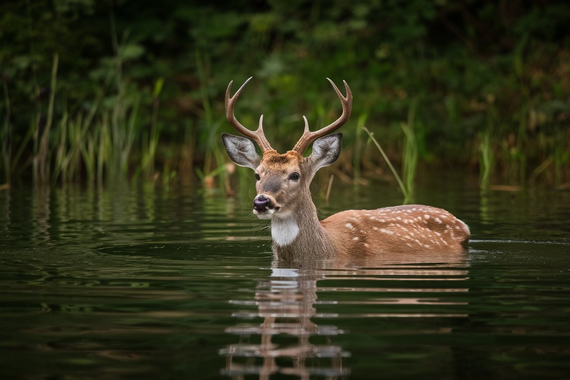 Majestic Deer in the lake