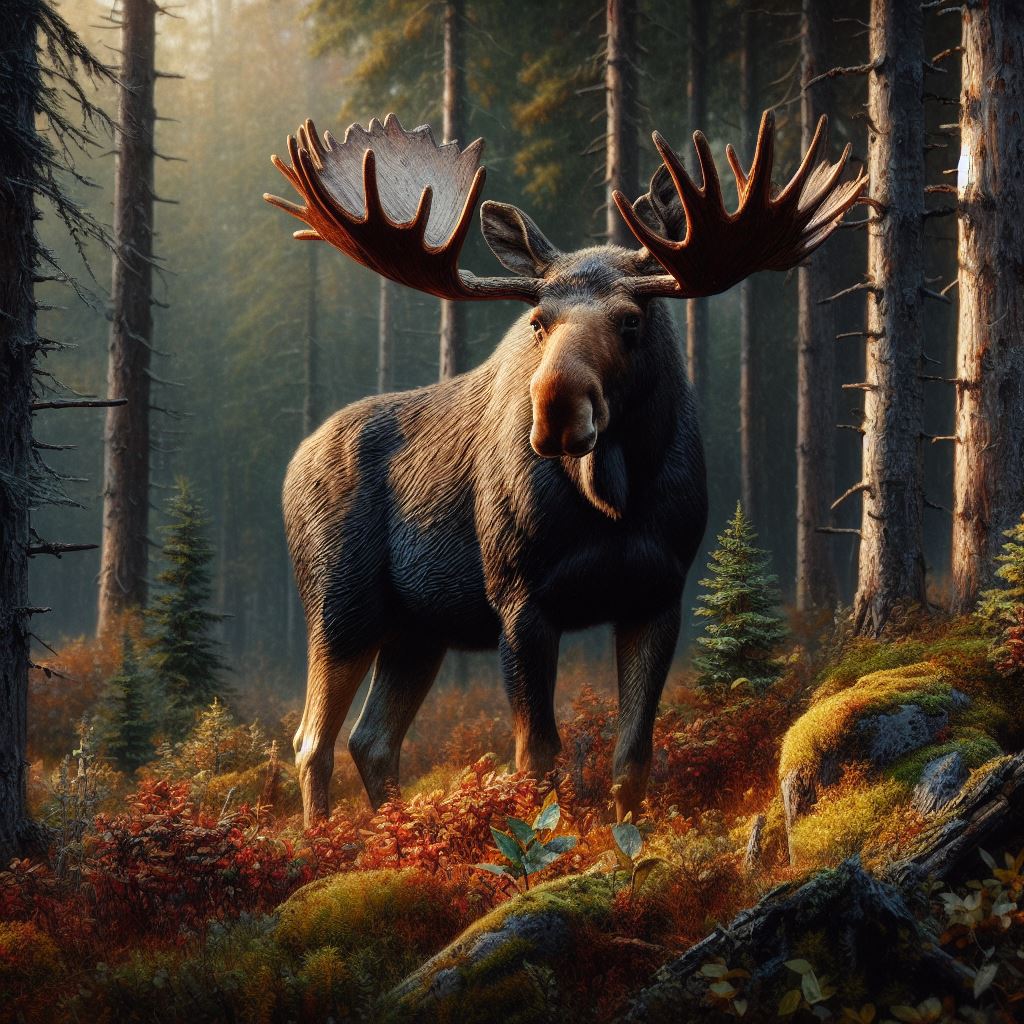 a moose in the forest